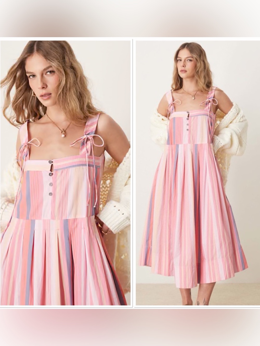 Free People Primavera Striped Midi Dress